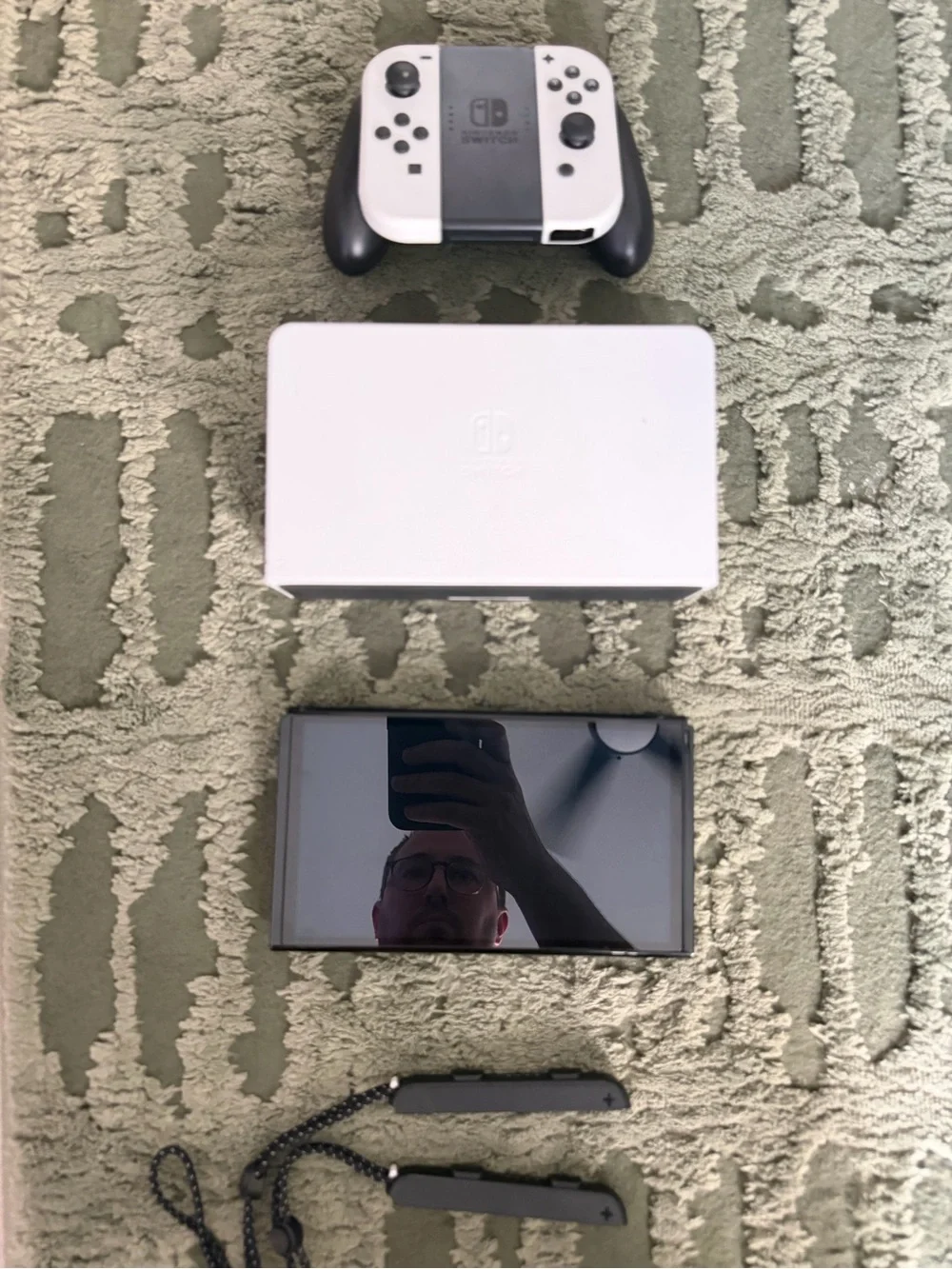 Nintendo Switch OLED Console with White Joy-Con and Black Dock